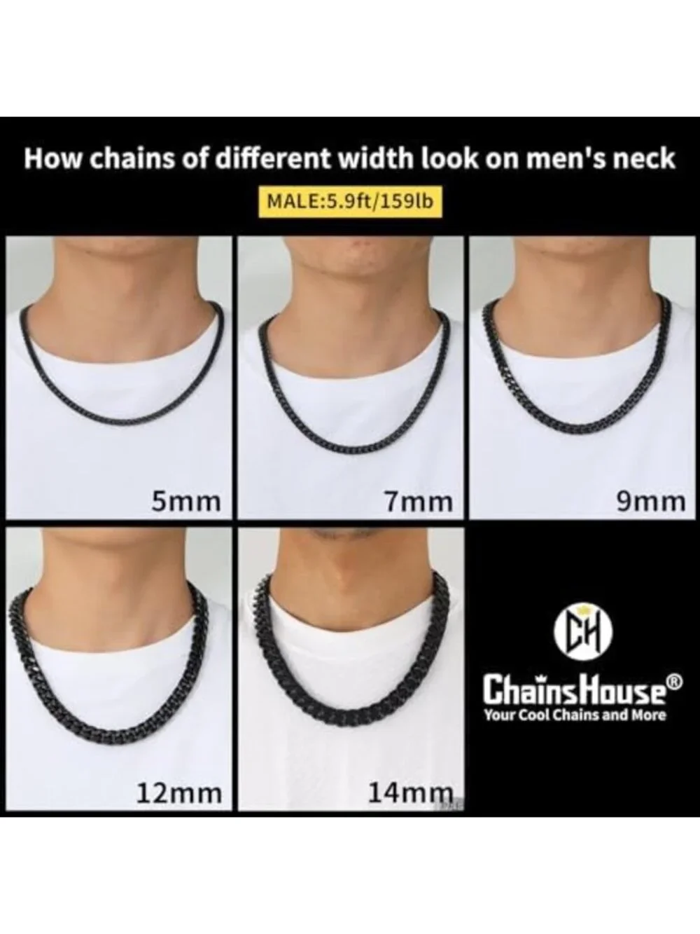 Stylish Cuban Link Chain Necklace for Men - Stainless Steel, Waterproof